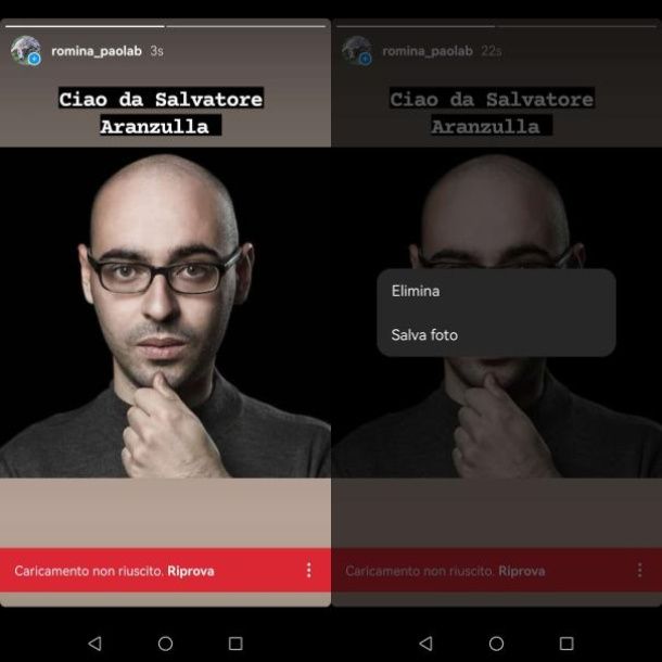 Come eliminare una storia su Instagram che non si carica