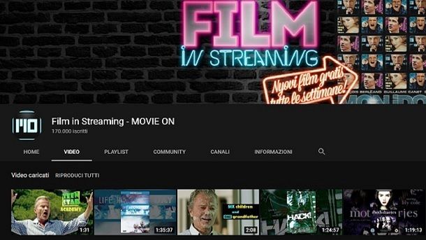 YouTube Siti per vedere film in streaming gratis