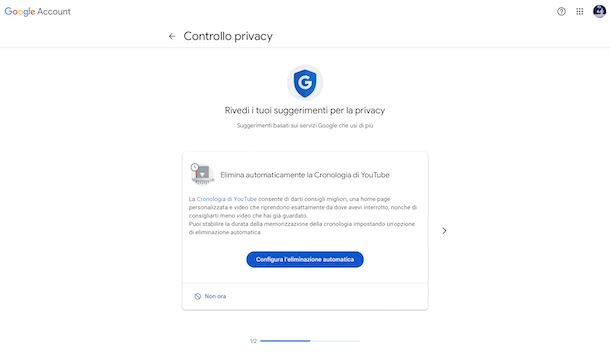 Google controllo privacy