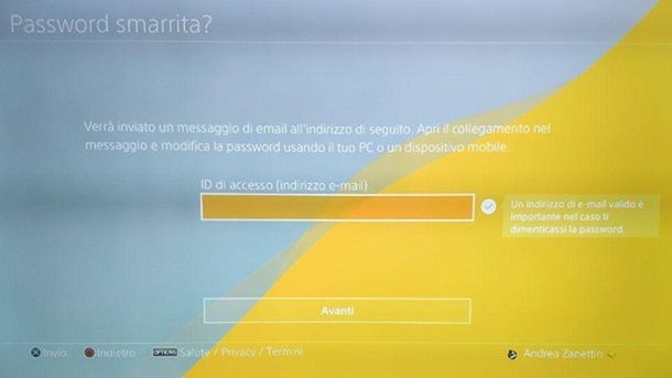 Come recuperare password PSN PlayStation 4