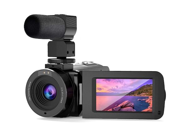 Videocamera Digitale Full HD 1080P 16X Zoom – Schermo 2.4″ Girevole 270°, Sensore CMOS, Batteria Litio, Per Principianti E Vlogging (rossa)