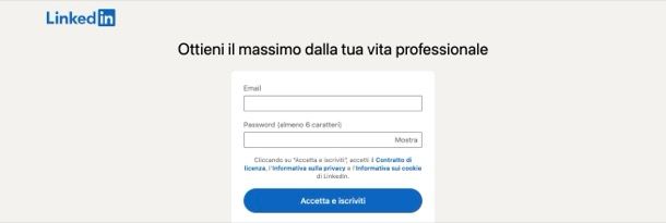 Home page di LinkedIn