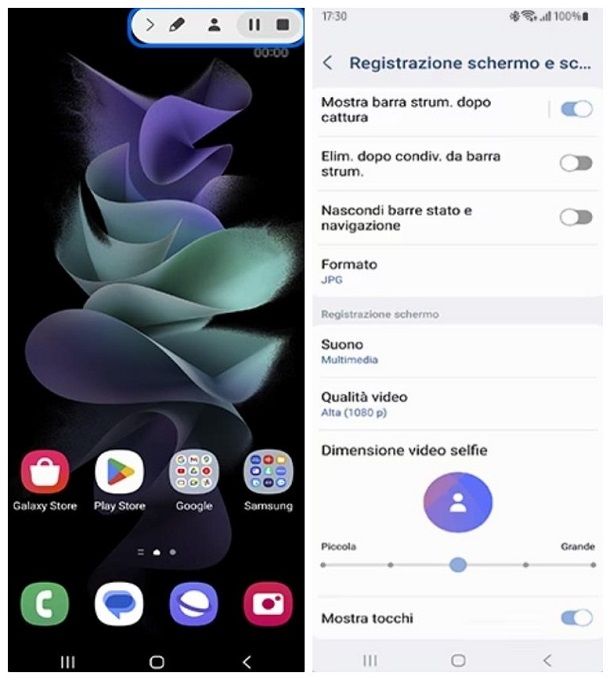 Come fare uno screenshot video su Samsung