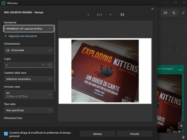 Come stampare da WhatsApp a PC