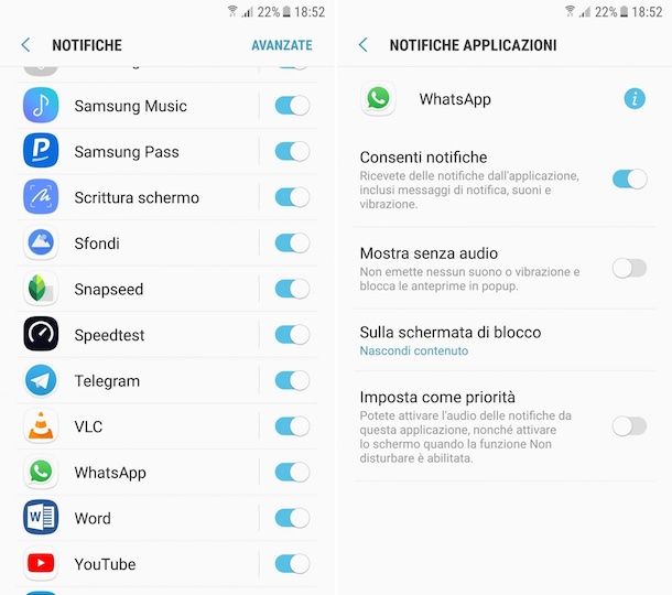Come togliere anteprima messaggi WhatsApp
