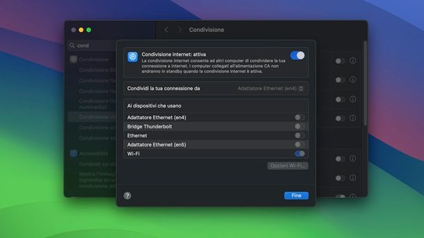 Come fare hotspot macOS