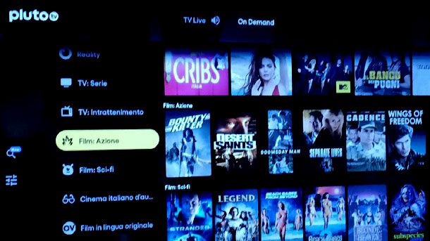 Pluto TV Film gratis Smart TV