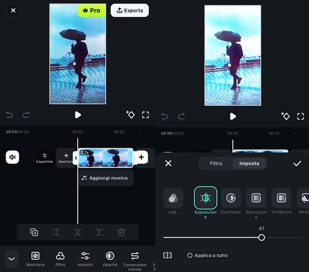 Come schiarire video con Filmora iPhone