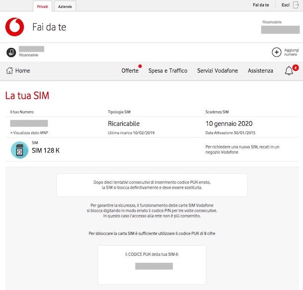 Come recuperare PIN Vodafone