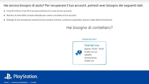 Come contattare il centro assistenza di Sony PlayStation