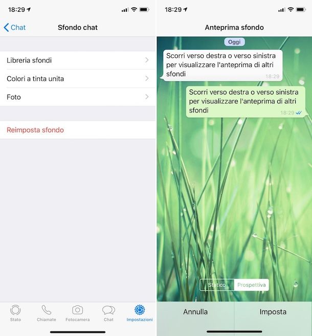 Come cambiare lo sfondo di WhatsApp