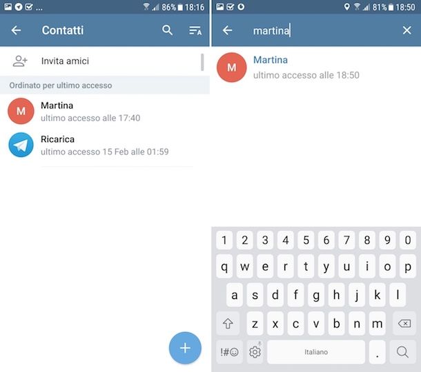 Come cercare persone su Telegram