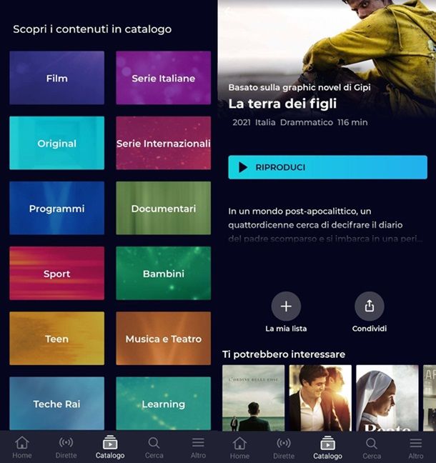 Come vedere film su Android RaiPlay