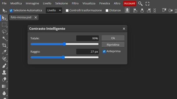 Come modificare le foto mosse online gratis Photopea
