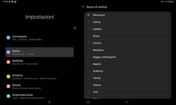 Come cambiare suoneria notifiche Samsung