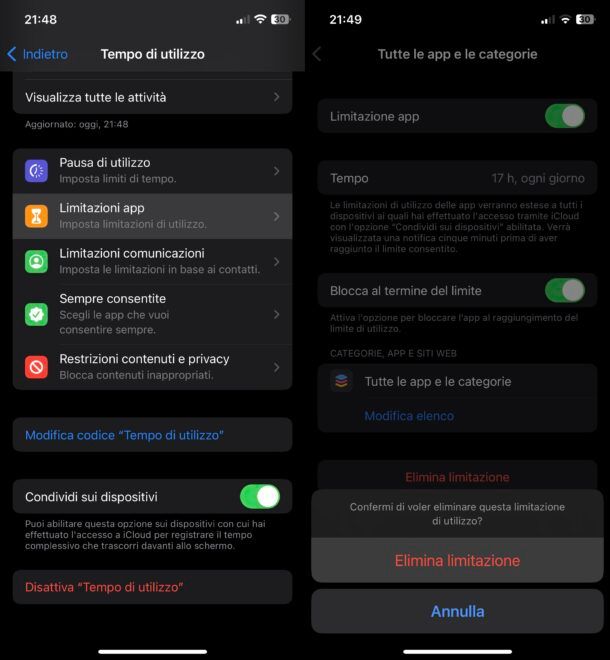 Tempo di utilizzo