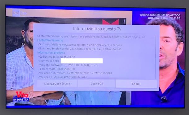 Versione software TV Samsung