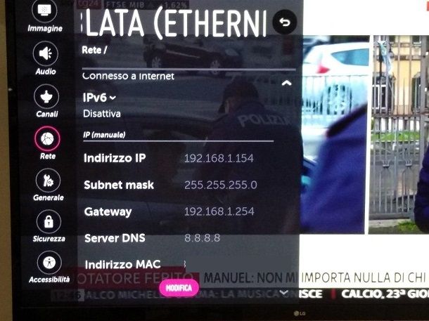 Come cambiare DNS su Smart TV LG