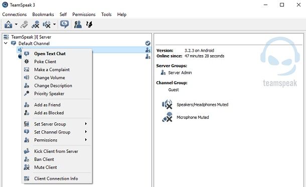 Come usare TeamSpeak
