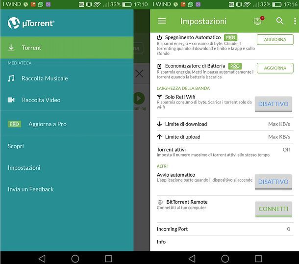 Come impostare uTorrent per Android