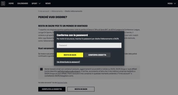 Disdetta DAZN
