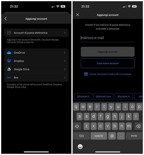 Come entrare in un'altra email