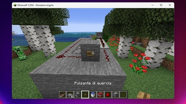 Pulsante di quercia Minecraft