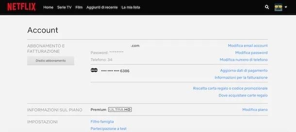 Eliminazione account Netflix