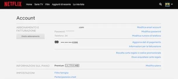 Eliminazione account Netflix