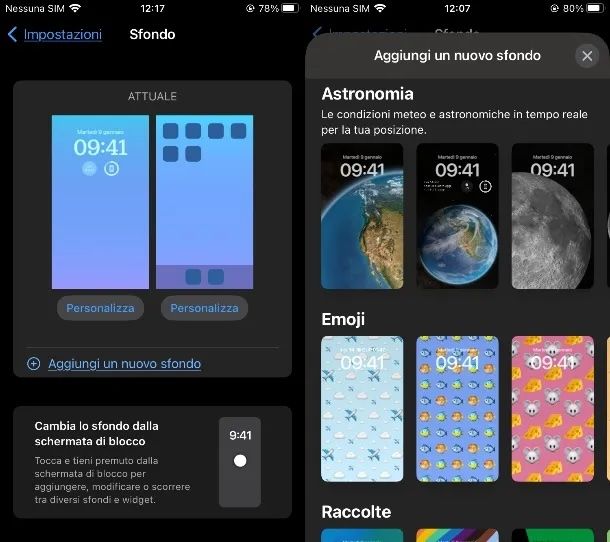 Cambiare sfondo iOS