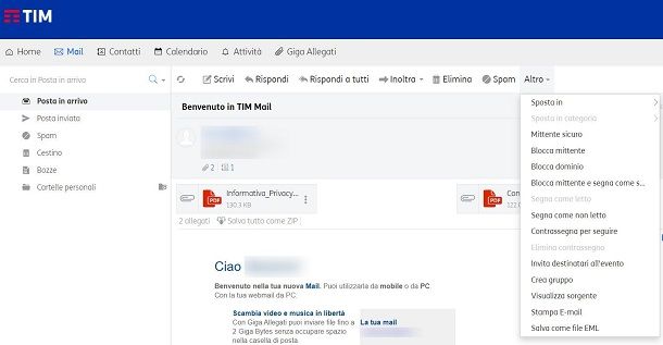 Come salvare una mail di Alice sul PC