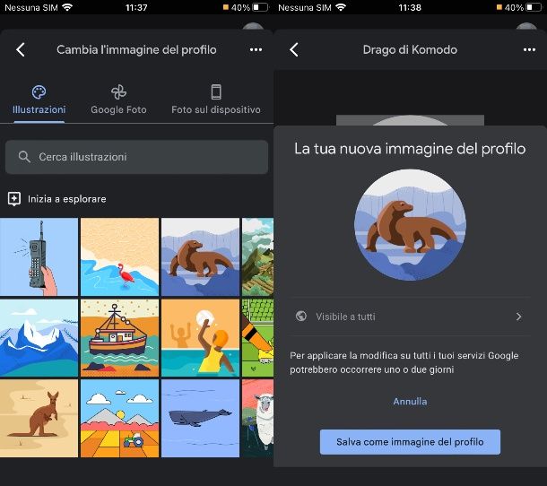 Come cambiare immagine profilo Google da iPhone