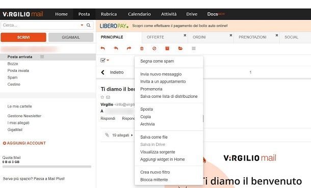 Come salvare mail Virgilio su PC