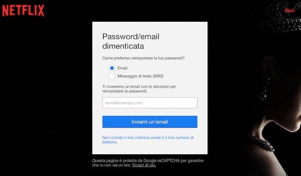 Recupero credenziali Netflix