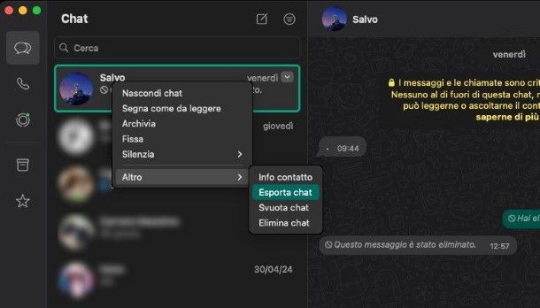 Inoltrare intere conversazioni