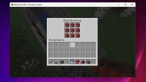 Distributore riempito con TNT Minecraft