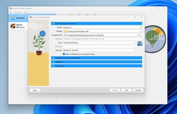 Come virtualizzare Windows 7