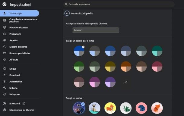 Come cambiare immagine profilo in Google Chrome