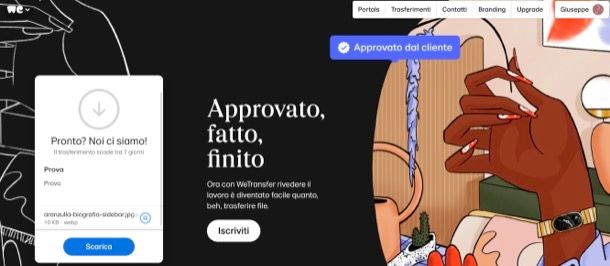 Come scaricare WeTransfer