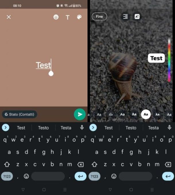 Come cambiare carattere scrittura nelle storie di WhatsApp