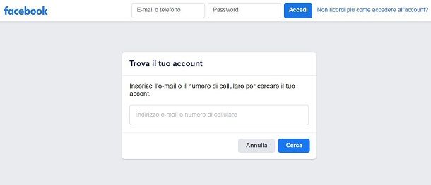 Come eseguire il reset della password di Facebook