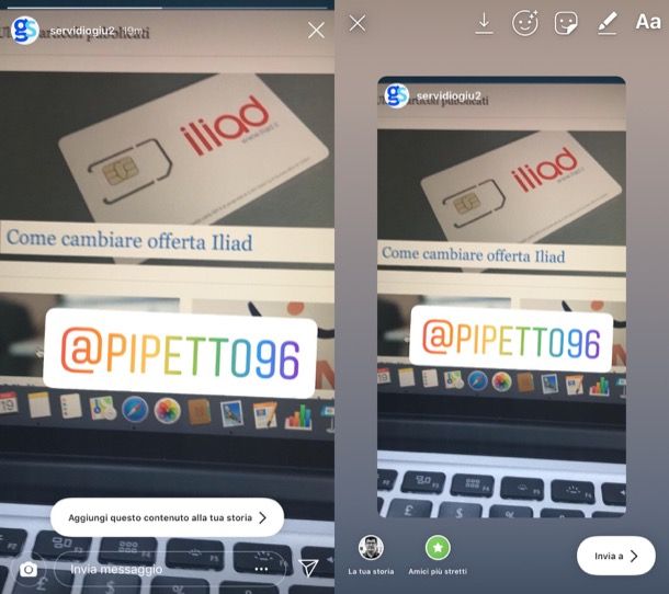 Come condividere una storia su Instagram dove sei stato taggato