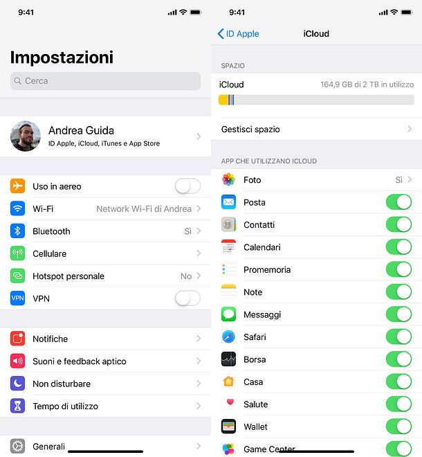 Impostazioni iOS