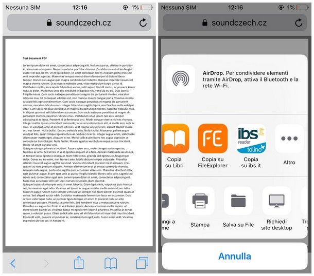 aprire pdf con safari