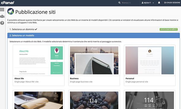 Pubblicazione siti cPanel