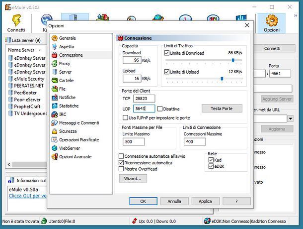 Operazioni preliminari su eMule
