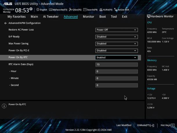 Come accendere il PC in automatico dal BIOS o UEFI