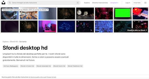 Scaricare sfondi da Unsplash