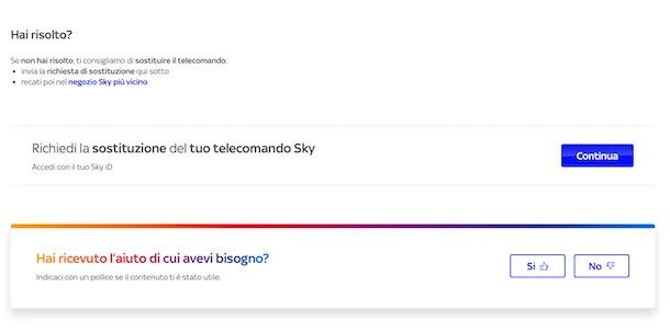 Sostituzione telecomando Sky