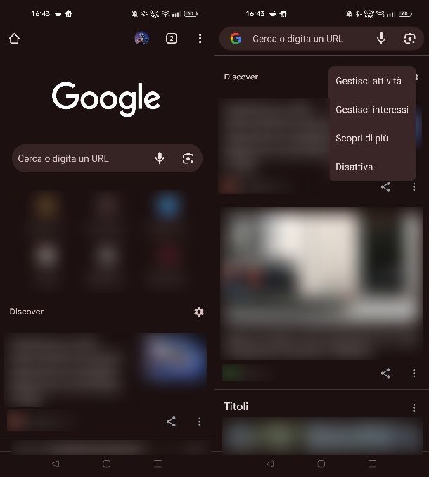 Come disattivare notizie Google Chrome